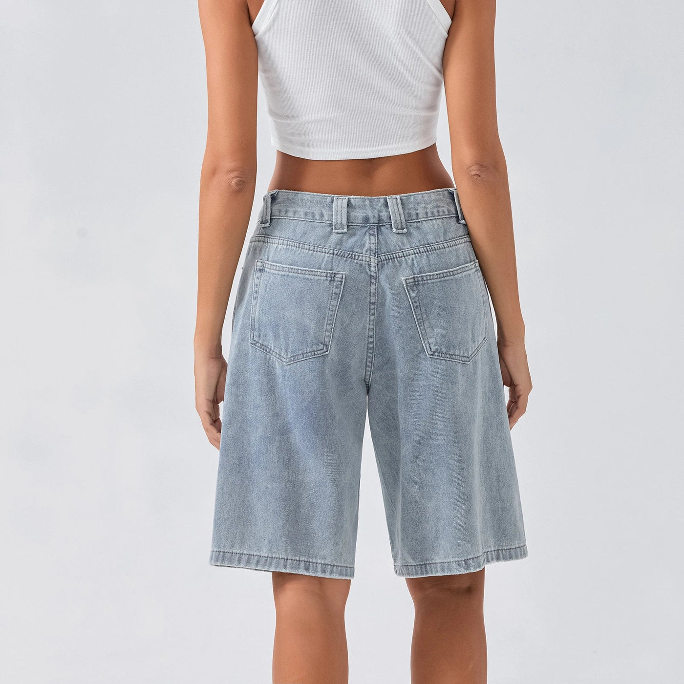 Damen-Bermuda-Jeansshorts im Loose-Fit