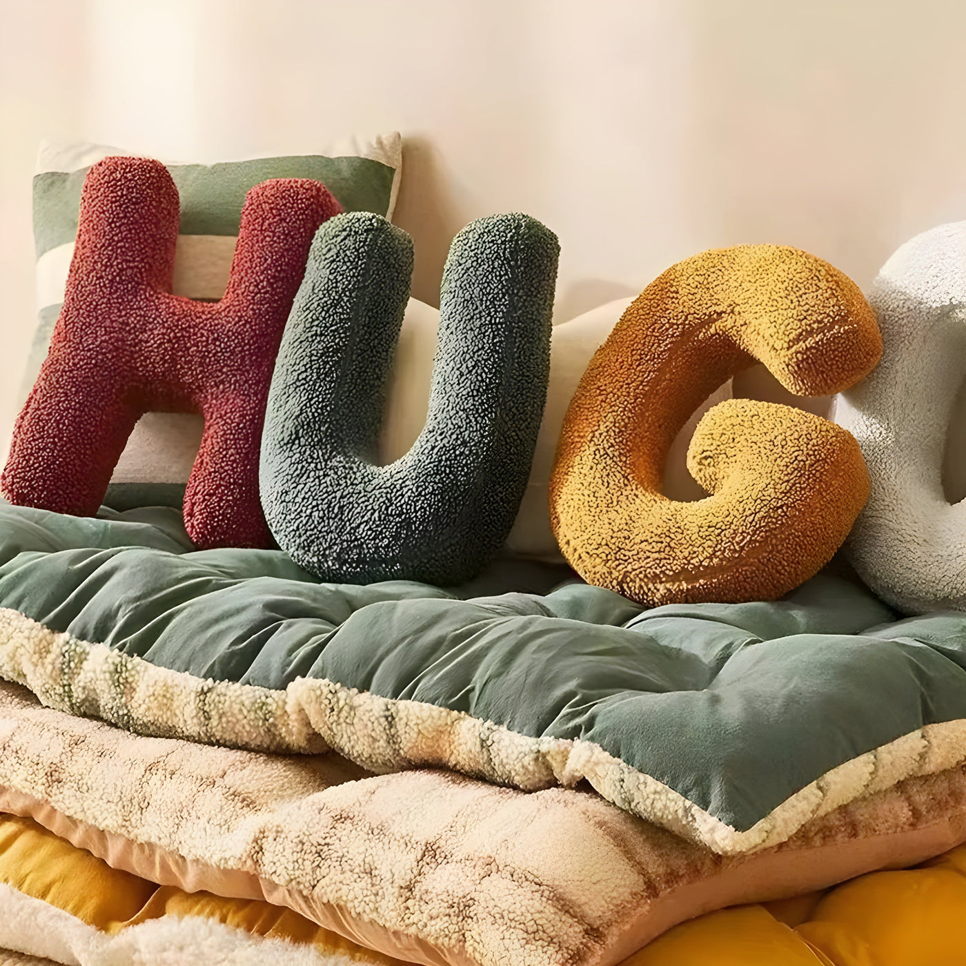 AlphaPlush Kissen – Weiches Alphabet Sofa Wurfkissen