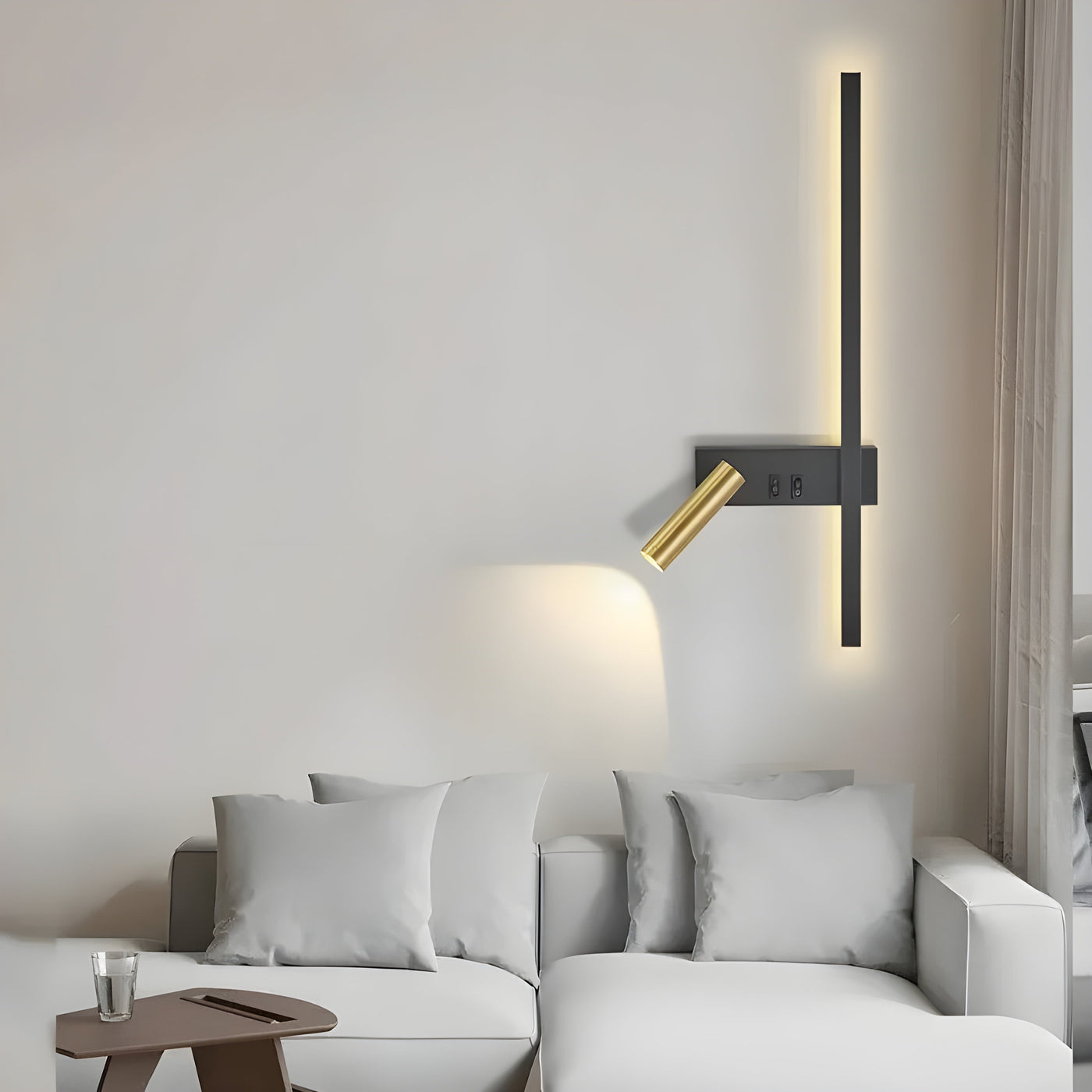 QuietGlow Lamp - Minimalist Duo-Wandlampe mit Schalter