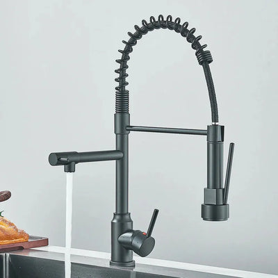 HydroSpout Wasserhahn - Flexibler Doppelauslauf mit zwei Modi und 360° Drehung Wasserhahn