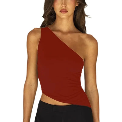 Mayfair™ | Ein-Schulter Eleganz – Rückenfreies Top mit Bindeband