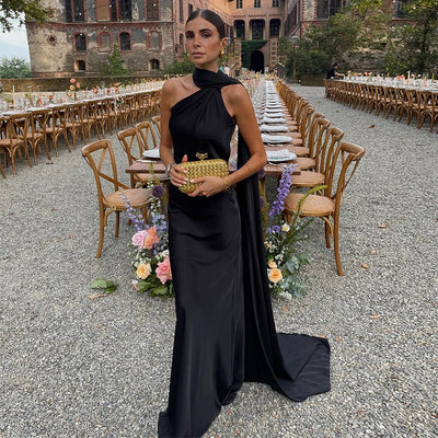 Lucila - Hals Halfter Maxikleid