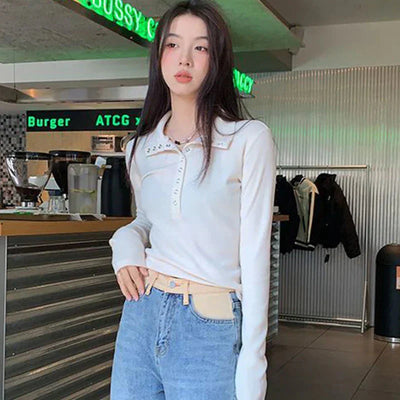 Langärmliges Stricktop mit stilvollem Komfort für Damen