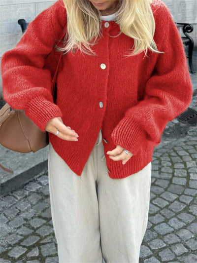 Hannah - Flauschiger Strick-Cardigan mit Knöpfen für Damen