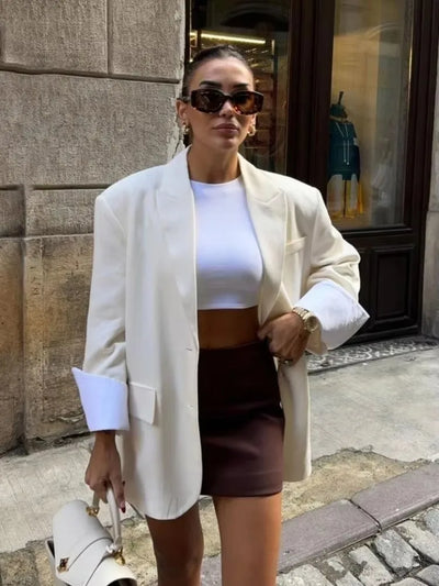 Lockerer einfarbiger Blazer