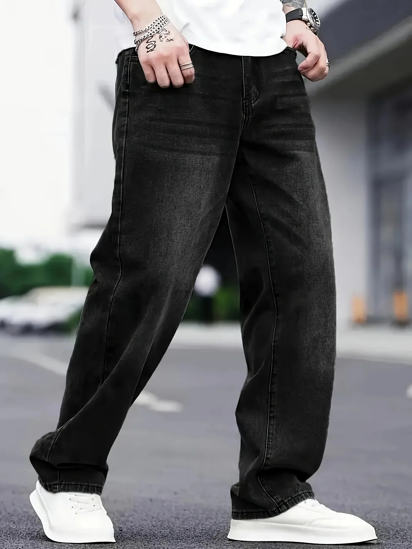 Herrenmode Baggy Jeans | Schwarz