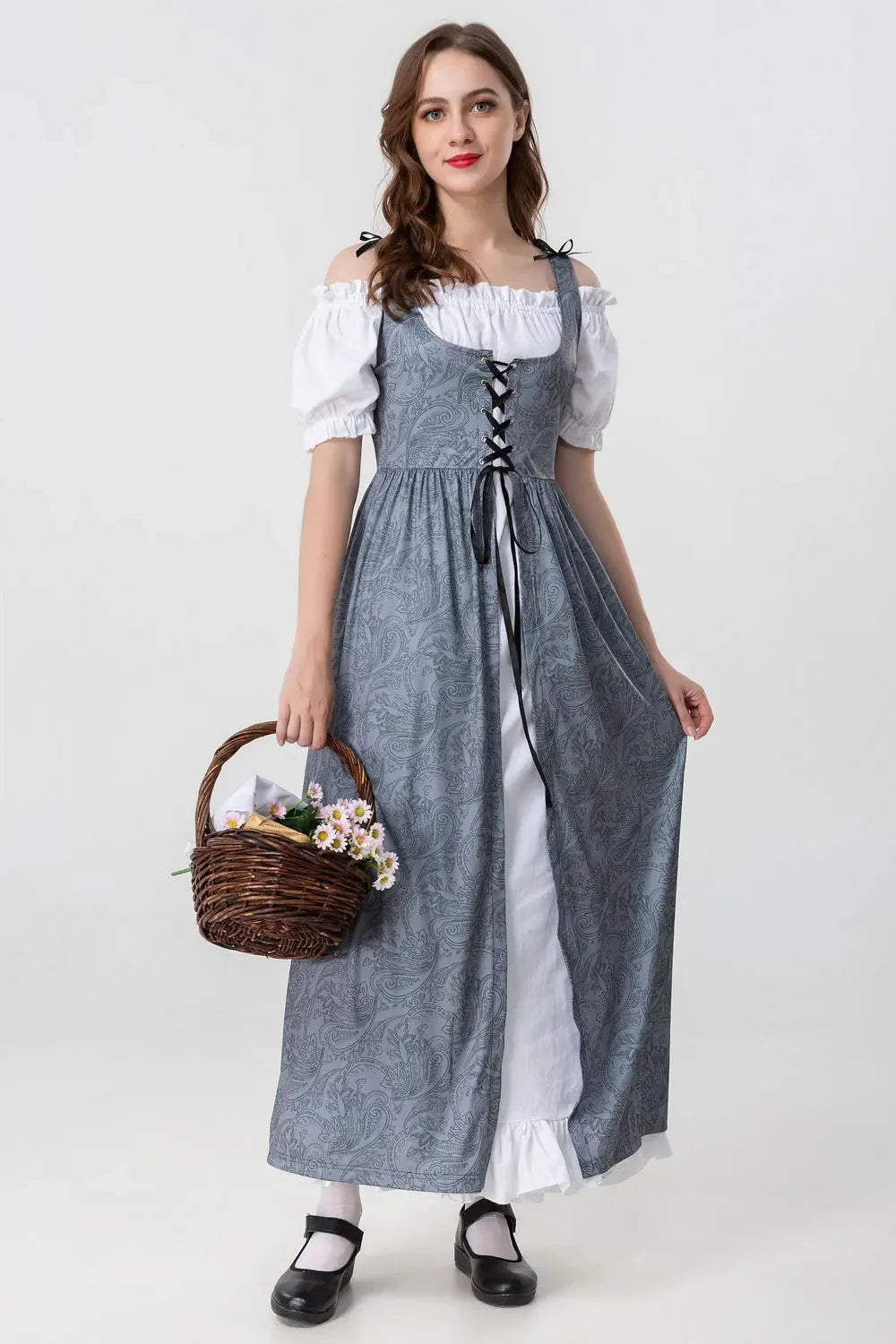 Mittelalterliches Kleid mit Königlichem Design für Frauen