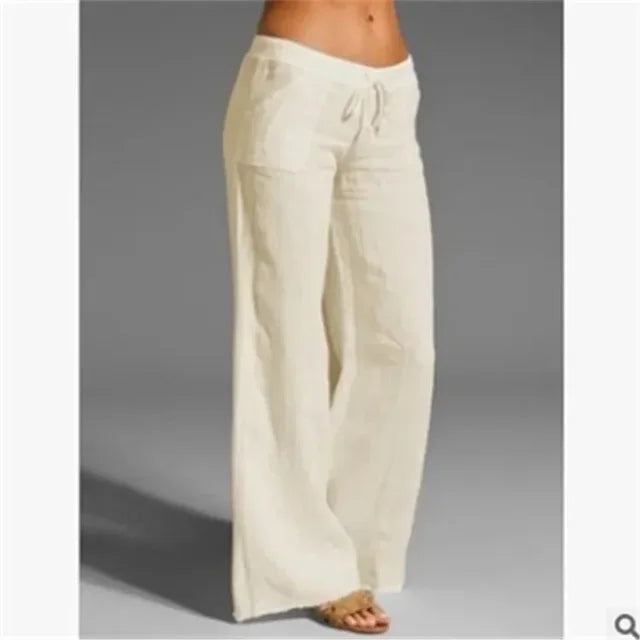 Leinenhose mit Kordelzug für Damen