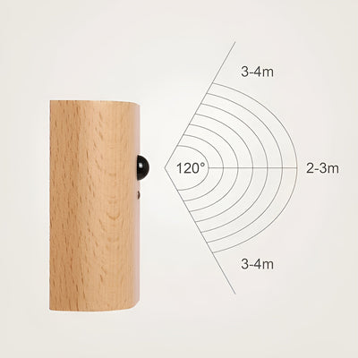 TimberSense Light - Wiederaufladbare Bewegungsmelder-Wandleuchte aus Holz