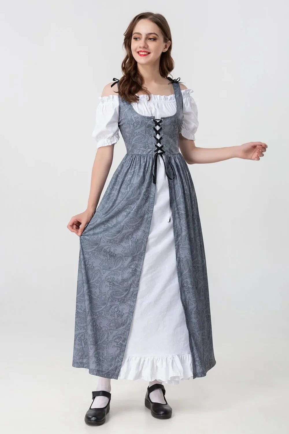 Mittelalterliches Kleid mit Königlichem Design für Frauen