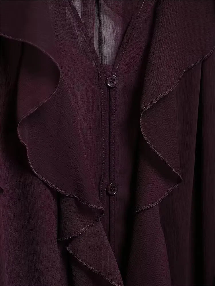 Mayfair™ | V-Ausschnitt Rüschenbluse