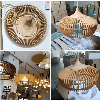 WoodHaven Light – Moderne Holz-Pendelleuchte für stilvolles Ambiente