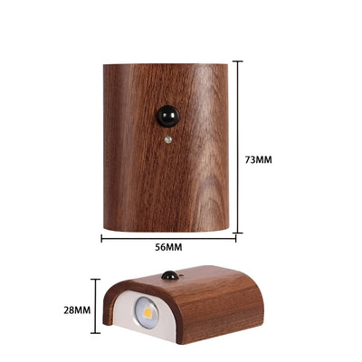 TimberSense Light - Wiederaufladbare Bewegungsmelder-Wandleuchte aus Holz