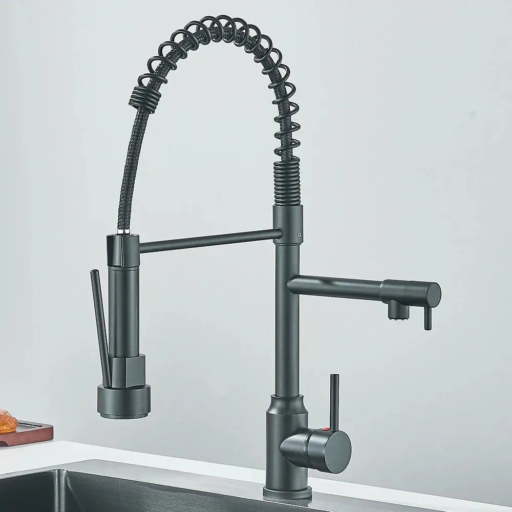 HydroSpout Wasserhahn - Flexibler Doppelauslauf mit zwei Modi und 360° Drehung Wasserhahn