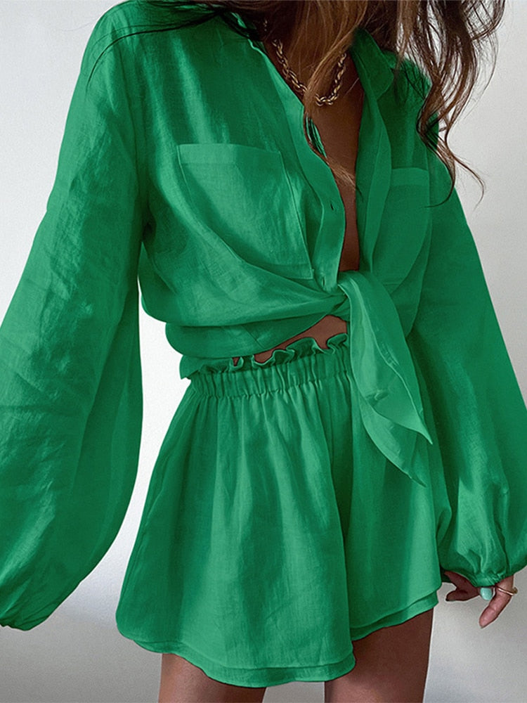 Alina | Luftiges Baumwoll-Leinen-Set mit entspanntem Chic