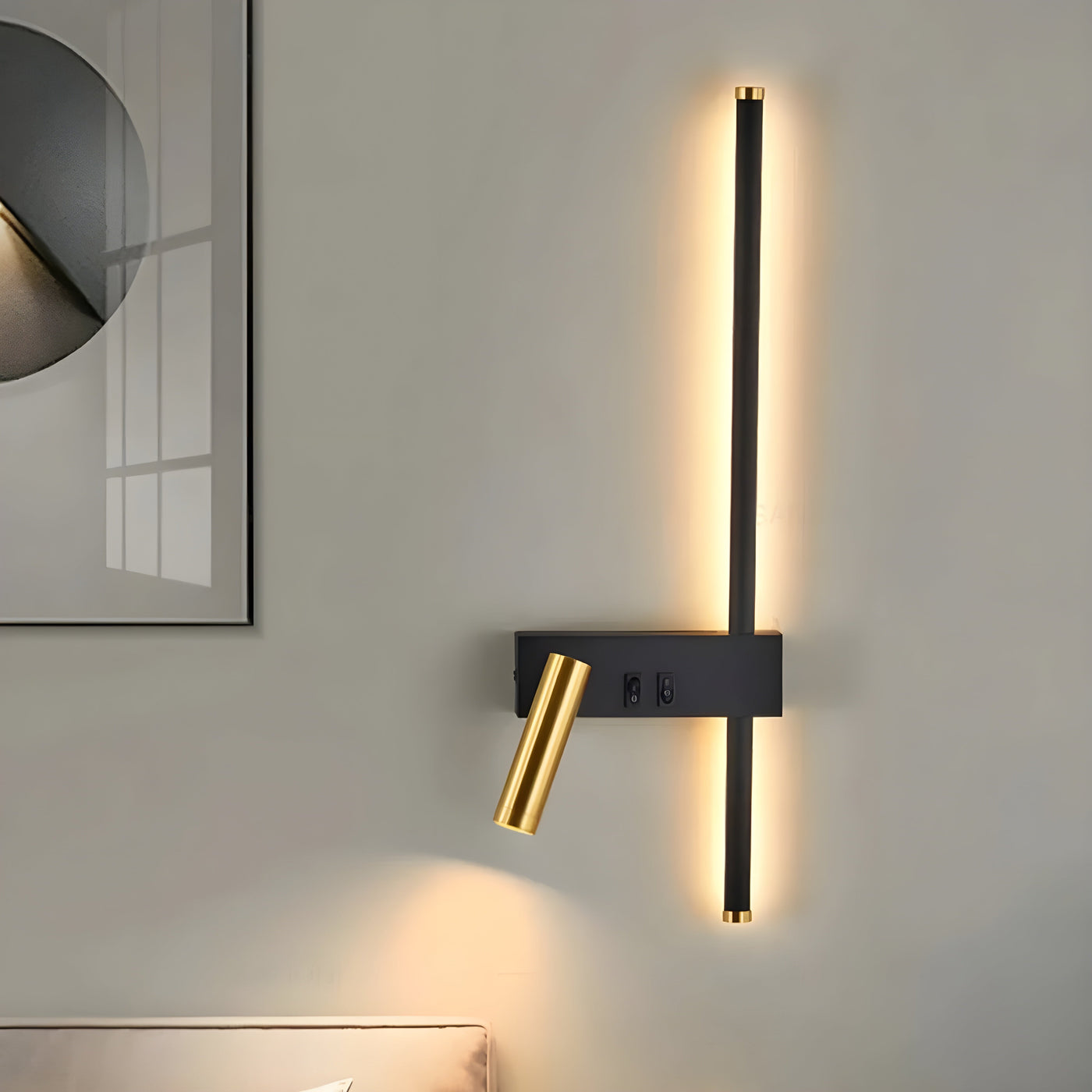 QuietGlow Lamp - Minimalist Duo-Wandlampe mit Schalter