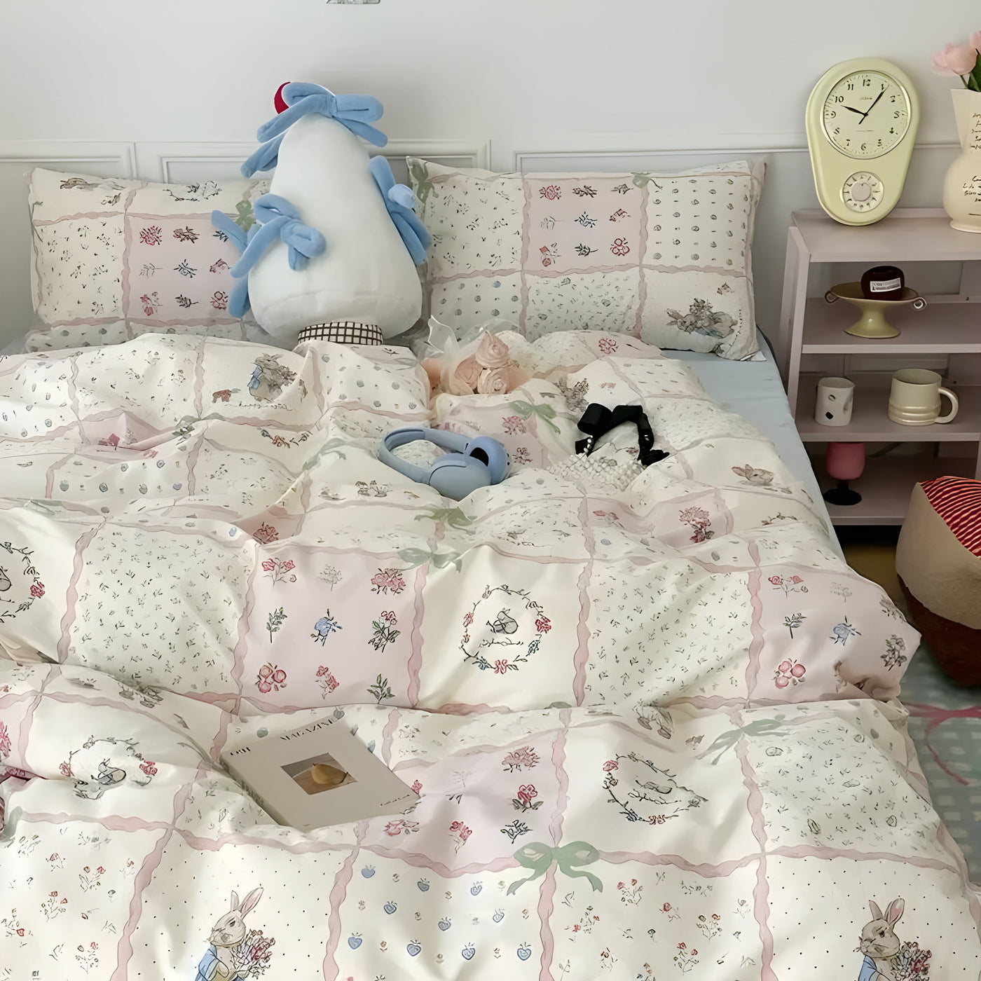 CherryBliss Bettwäsche-Set – Elegantes Bettwäsche-Set mit Spannbettlaken