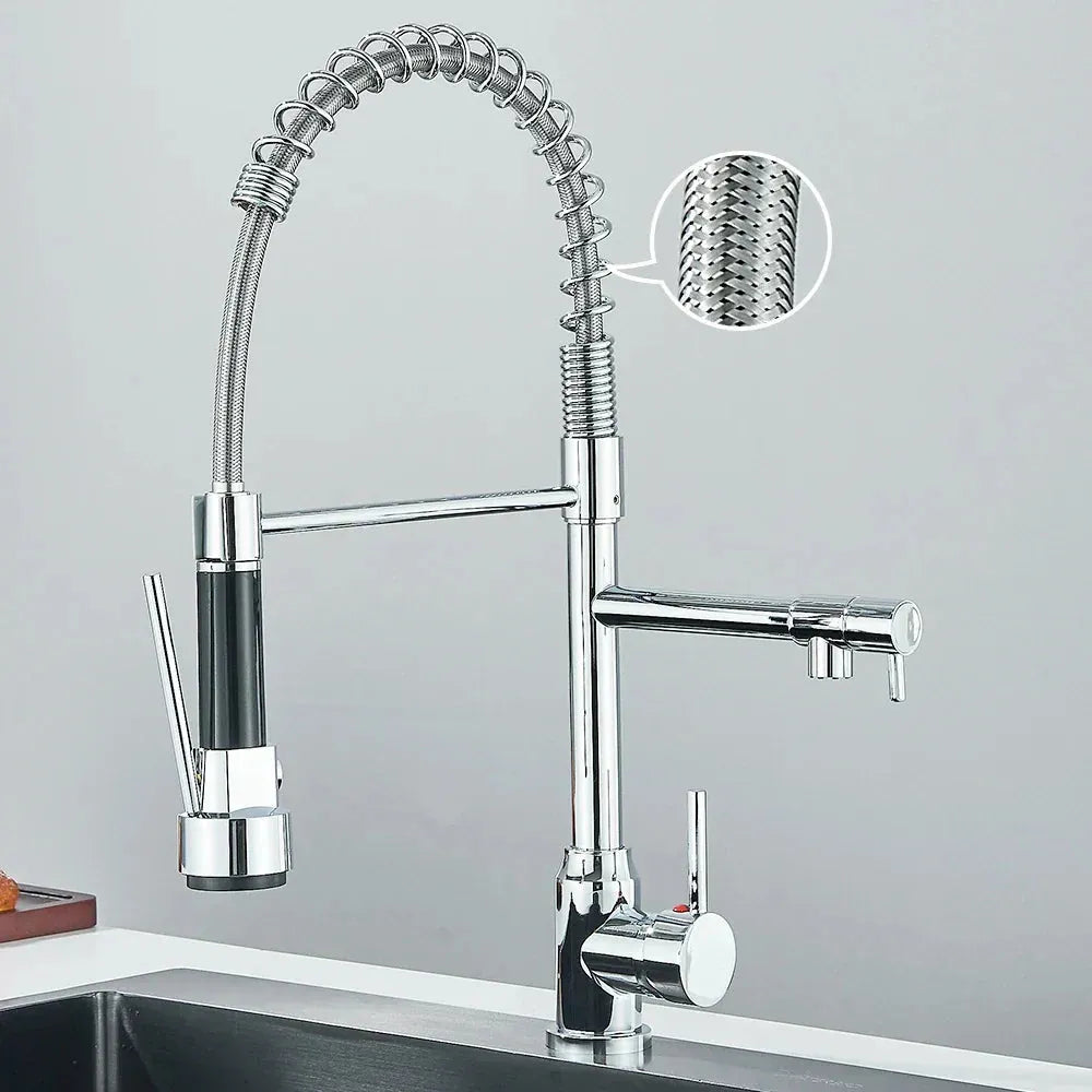 HydroSpout Wasserhahn - Flexibler Doppelauslauf mit zwei Modi und 360° Drehung Wasserhahn