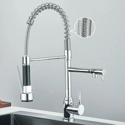 HydroSpout Wasserhahn - Flexibler Doppelauslauf mit zwei Modi und 360° Drehung Wasserhahn