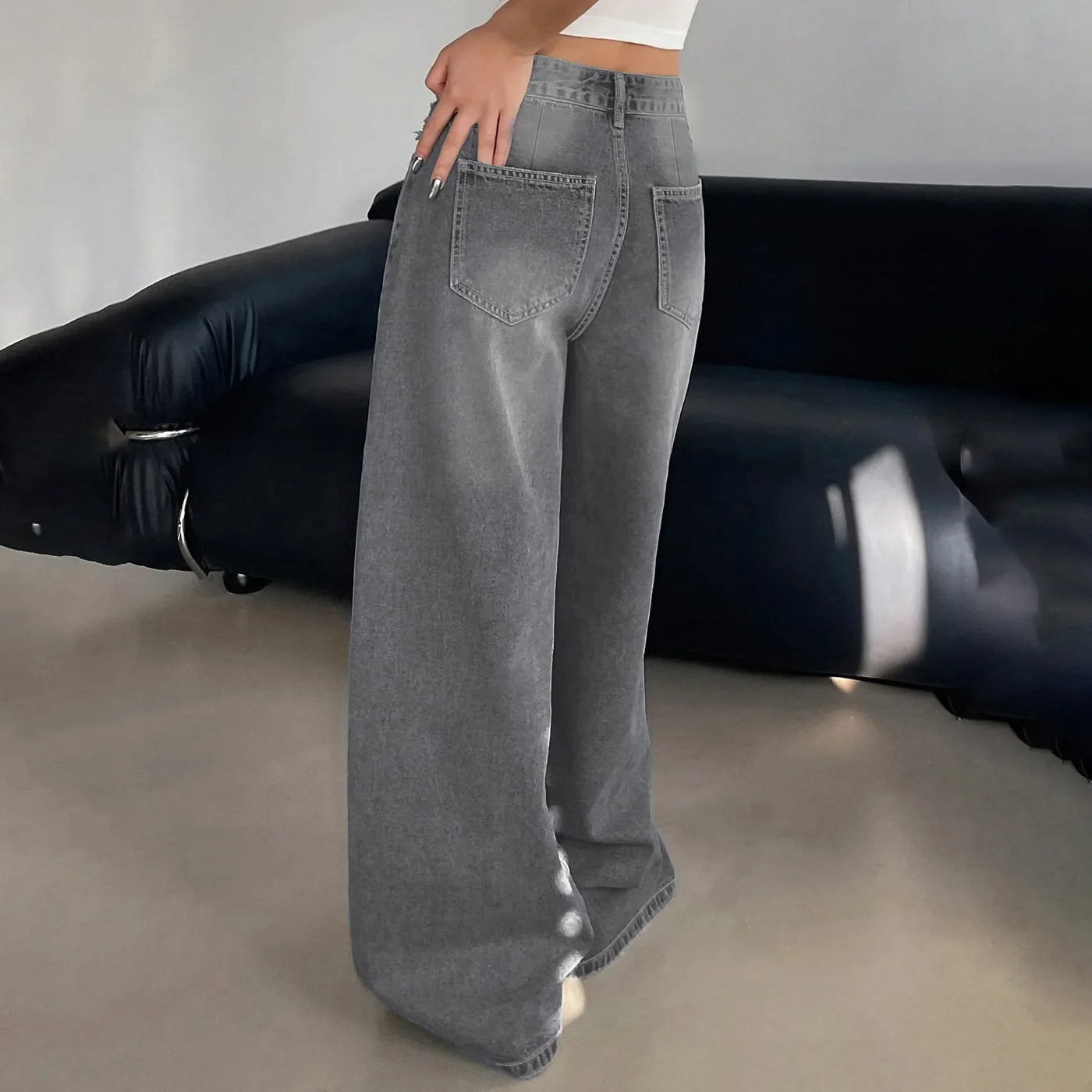 Weitem Bein Baggy-Jeans für Damen | Lässig