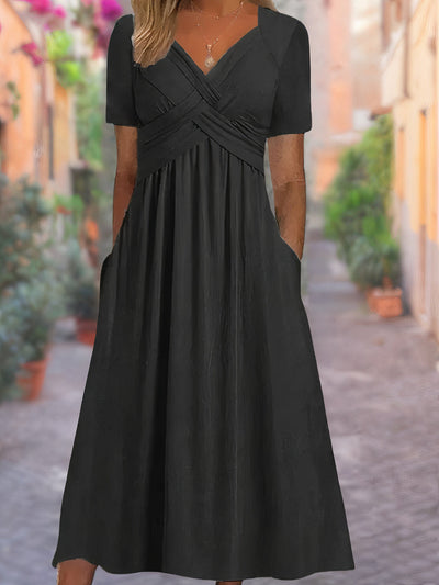 Crisscross Oberteil V-Ausschnitt Kleid für Damen