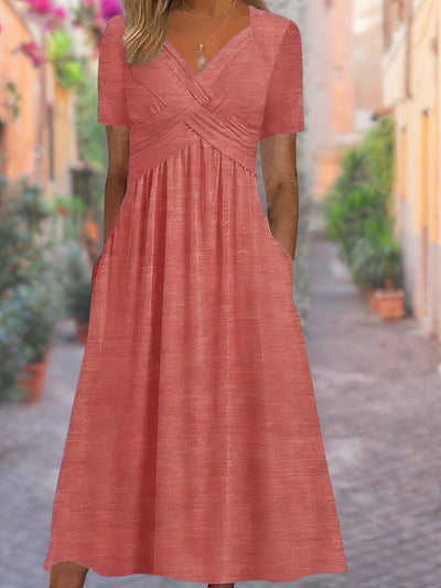 Crisscross Oberteil V-Ausschnitt Kleid für Damen