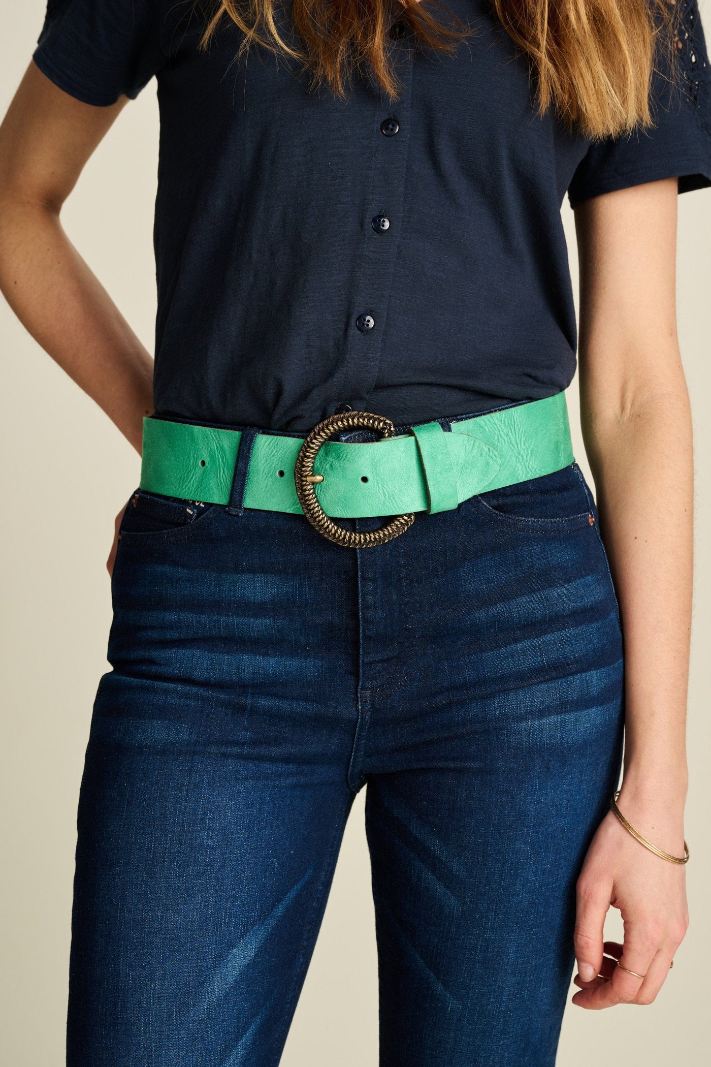 Grün mit Goldener Schnalle Für Frauen