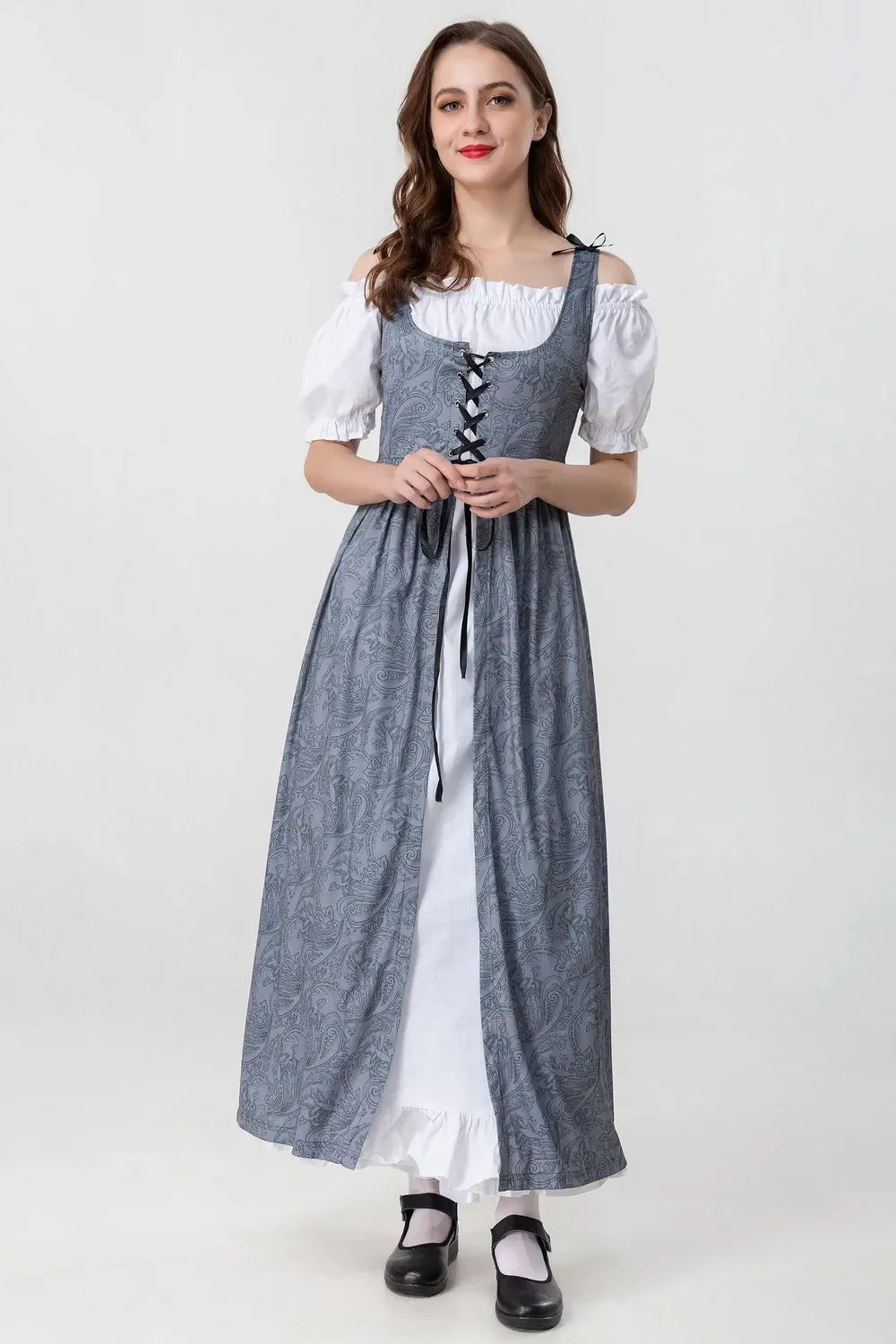 Mittelalterliches Kleid mit Königlichem Design für Frauen