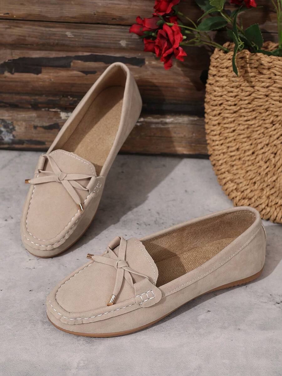 Sabine – Damen Loafer Mit Schleife Veloursleder Flach Komfort