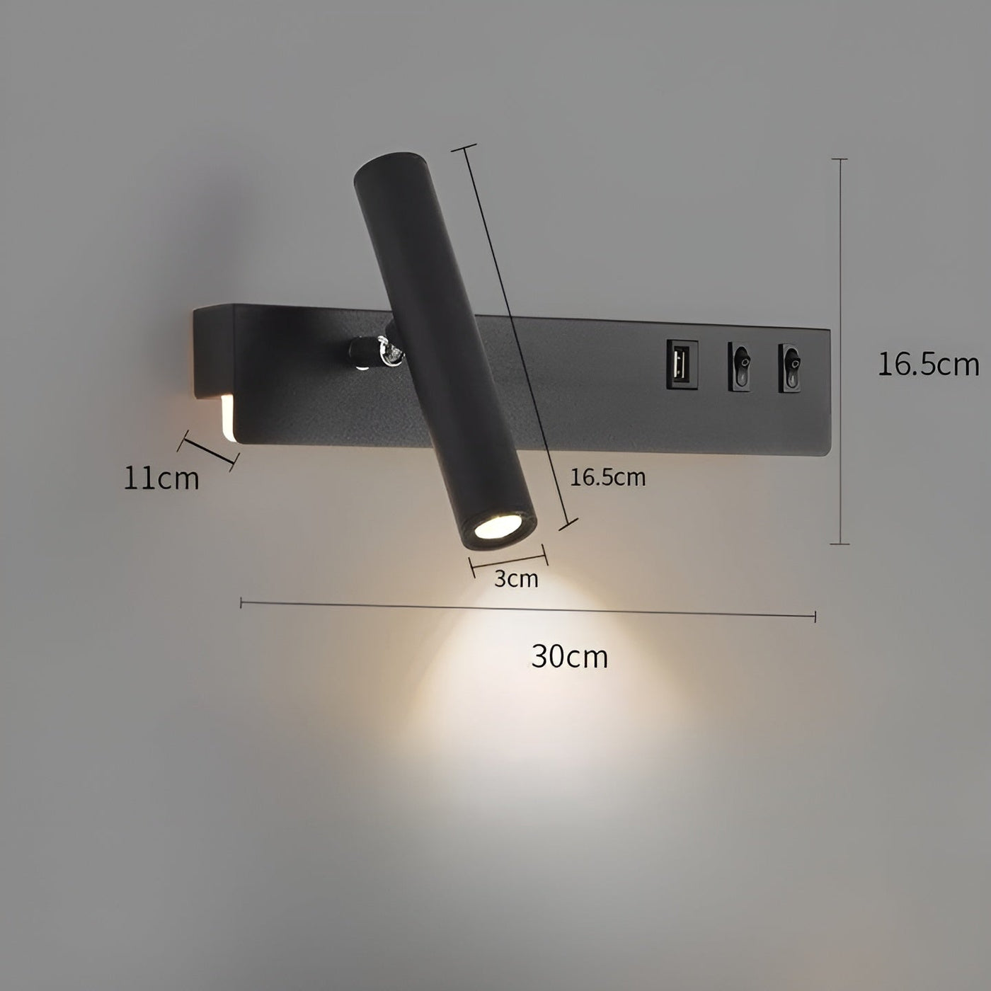 NordicBright Light - Nordic LED Wandleuchte mit Schalter