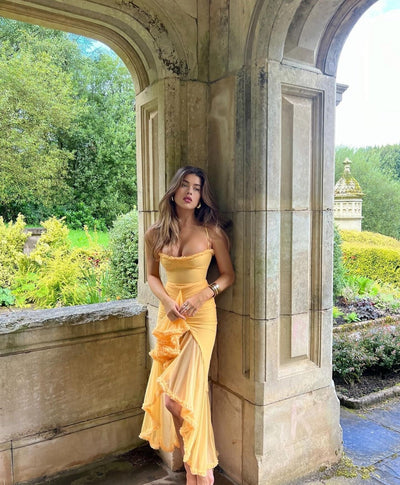 Maxikleid Für Hochzeitsgäste Mit Rüschen Für Damen