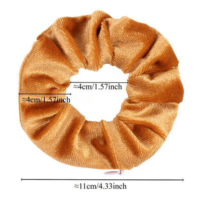 Velvet Scrunchies With Pocket Zipper Hair Ties for Women Hidden Hair Scrunchie Ponytail Holder Elastic Bands Gift for Friend