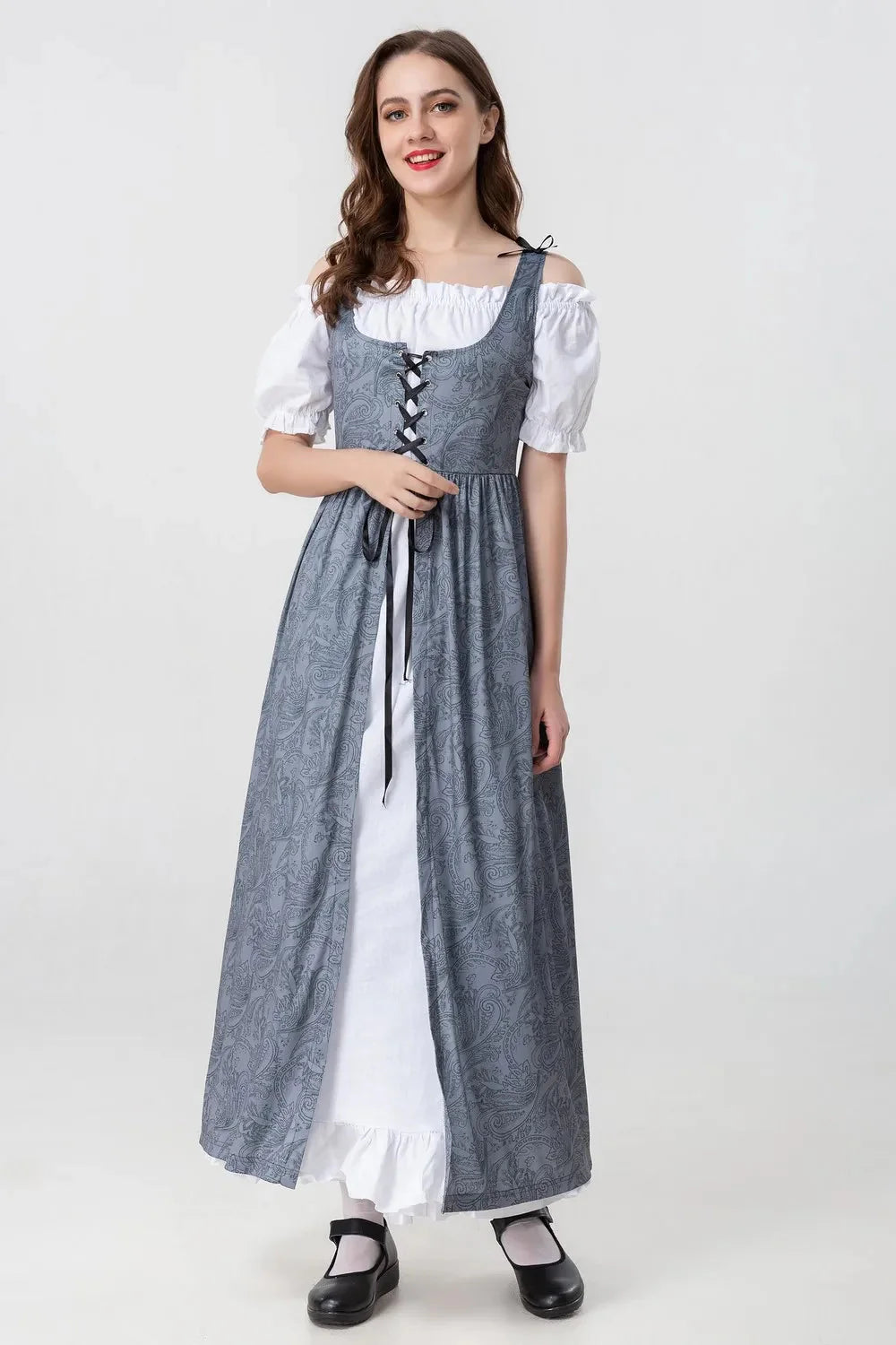 Mittelalterliches Kleid mit Königlichem Design für Frauen