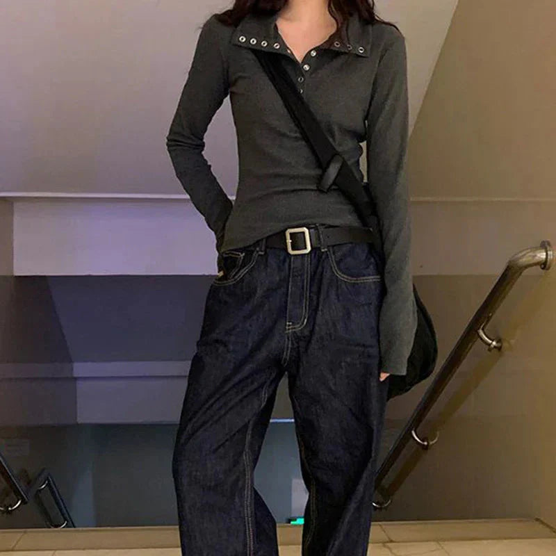 Langärmliges Stricktop mit stilvollem Komfort für Damen