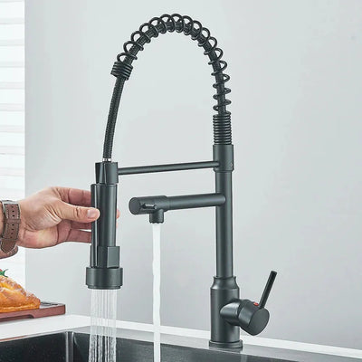 HydroSpout Wasserhahn - Flexibler Doppelauslauf mit zwei Modi und 360° Drehung Wasserhahn