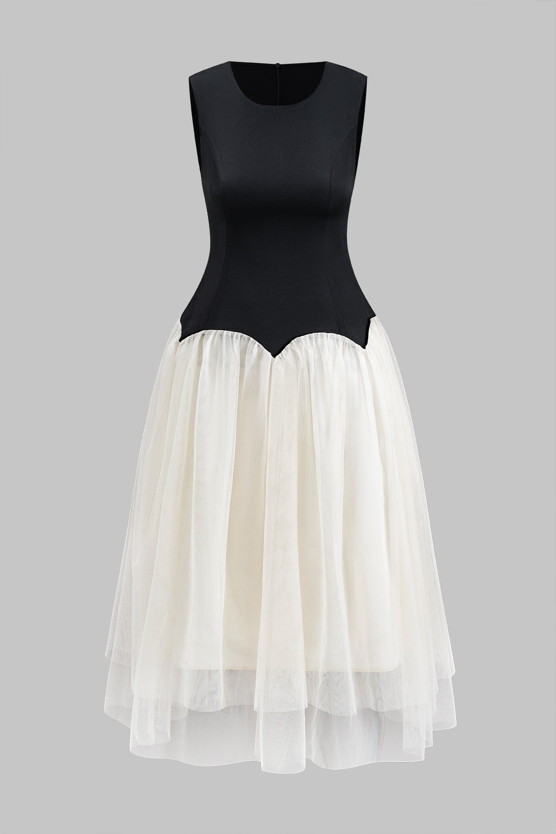 Vera - Ärmelloses Midikleid mit Reißverschluss und Rüschen