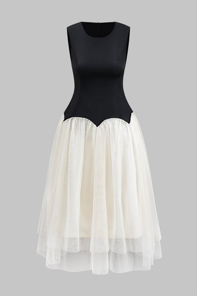 Vera - Ärmelloses Midikleid mit Reißverschluss und Rüschen