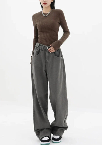 Lässige High Waist Jeans mit Bequemer Passform für Frauen