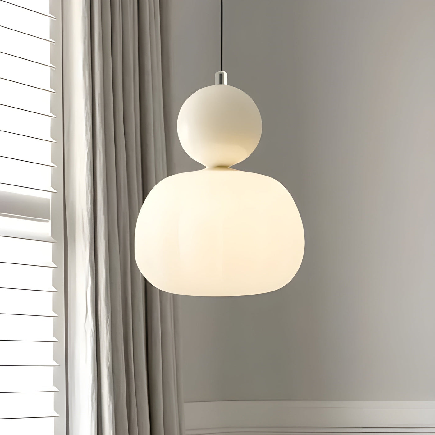 LumiPumpkin Light – Moderne Cremefarbene Pendelleuchte im Kürbis-Design