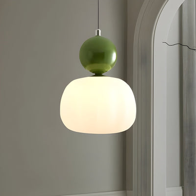 LumiPumpkin Light – Moderne Cremefarbene Pendelleuchte im Kürbis-Design