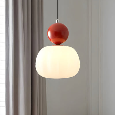 LumiPumpkin Light – Moderne Cremefarbene Pendelleuchte im Kürbis-Design