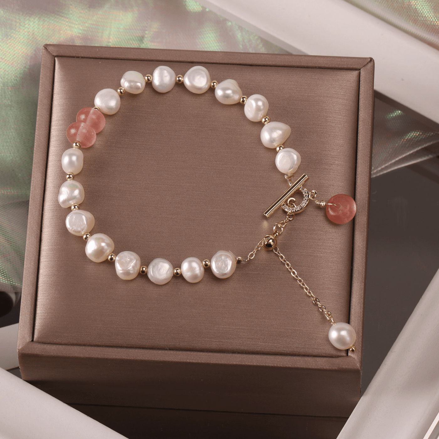 Elegantes Süßwasserperlen Schwesterarmband Für Damen