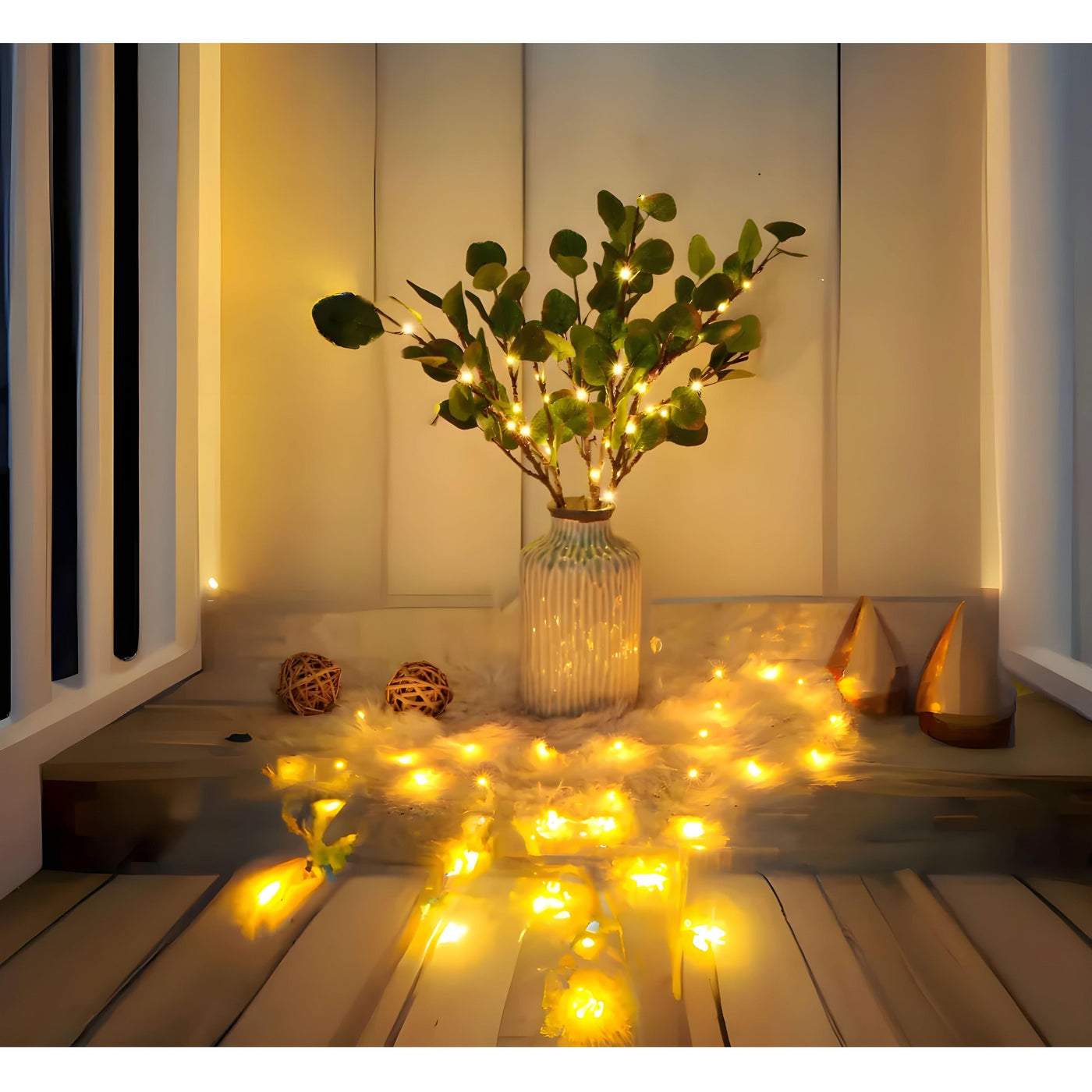 GlimmerOlive Light - Dekorativer Olivenzweig Feenlicht