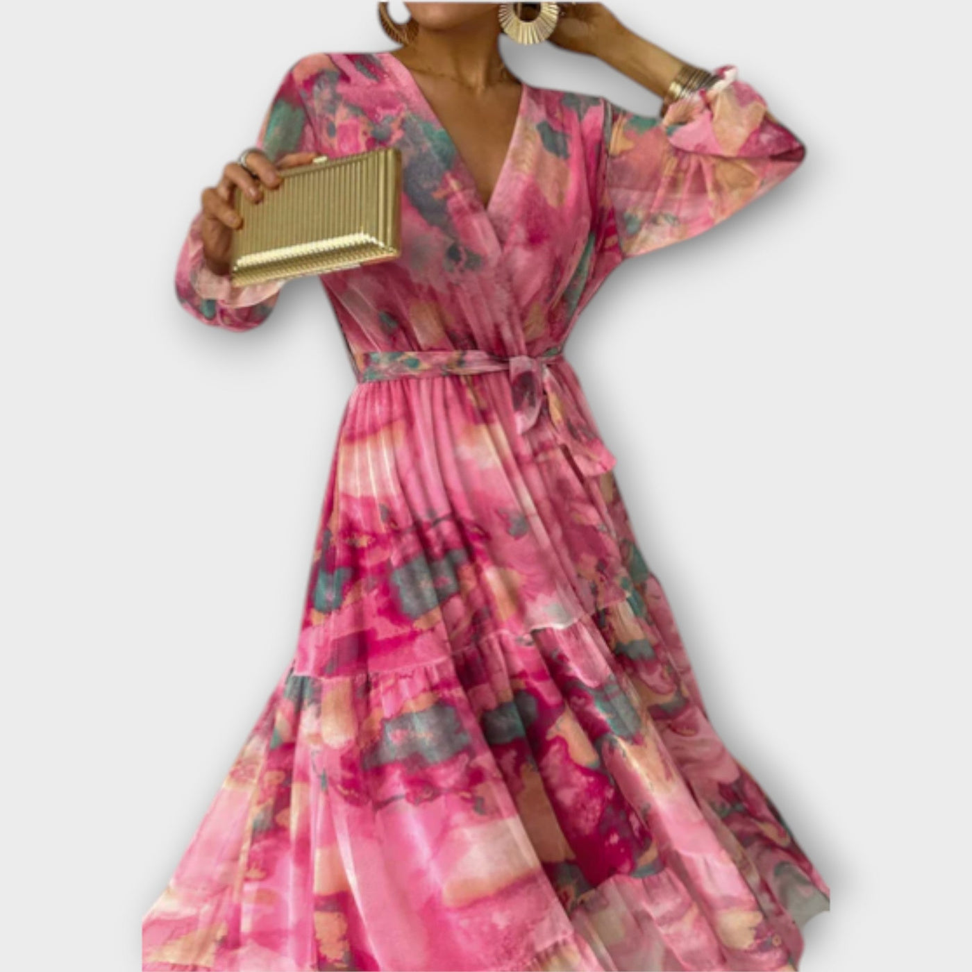 Evelyn - Aquarell Traum Maxi Dress