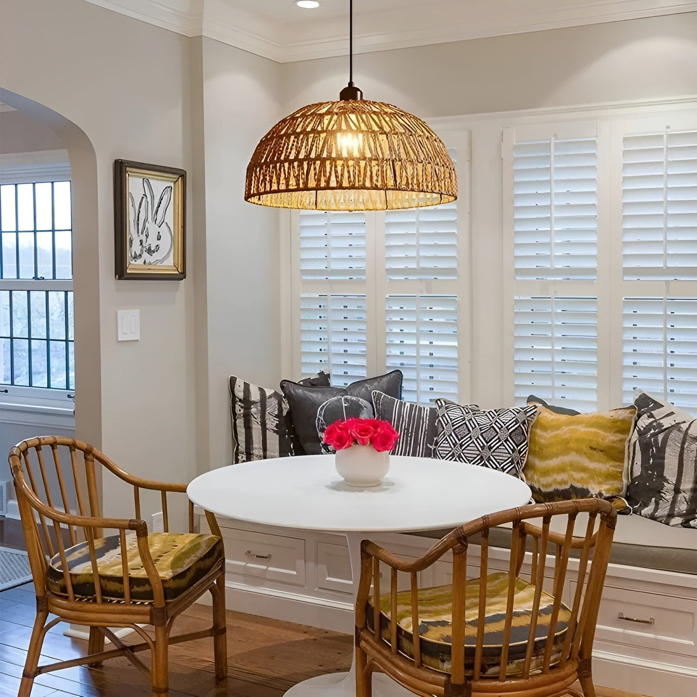 NatureWeave Light - Japanischer Rattan-Pendelleuchter