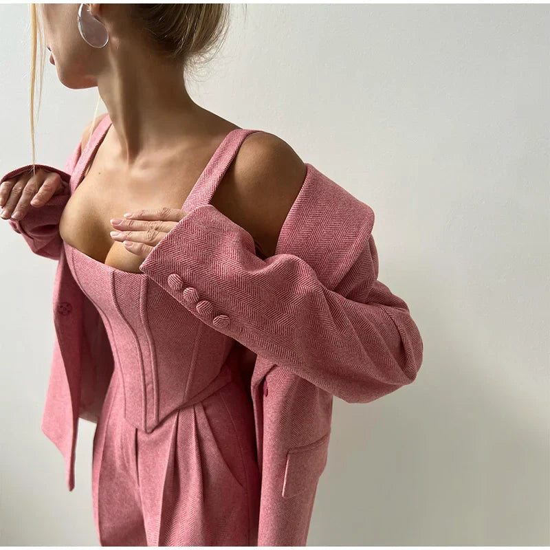 Adele™ | 3-teiliges Set (Korsett, Blazer und Hose)