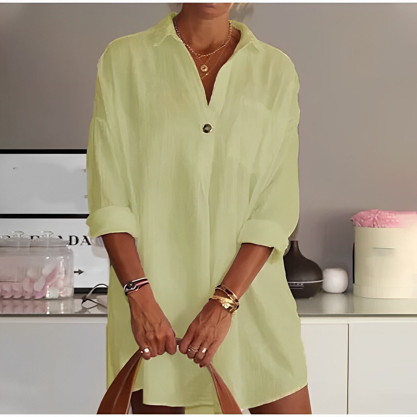 Seraphina - Lockeres Hemd mit halben Ärmeln