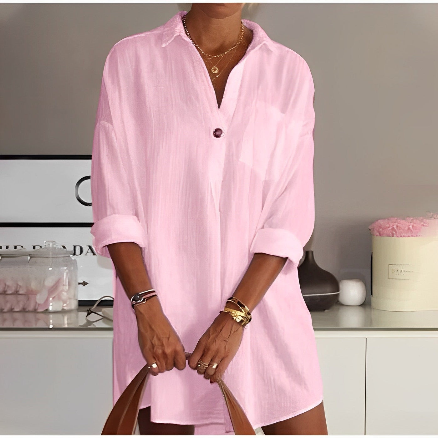 Seraphina - Lockeres Hemd mit halben Ärmeln