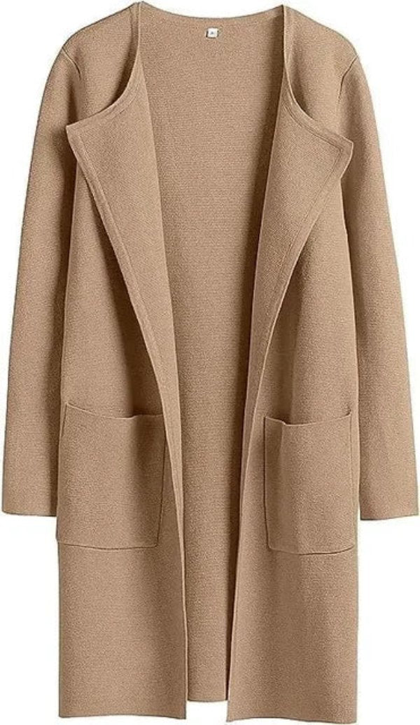 Locker Geschnittene Lange Strickjacke für Frauen