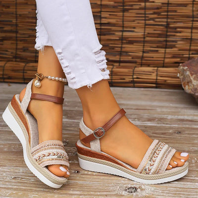 Damensandalen Im Boho Stil | Keilabsatz